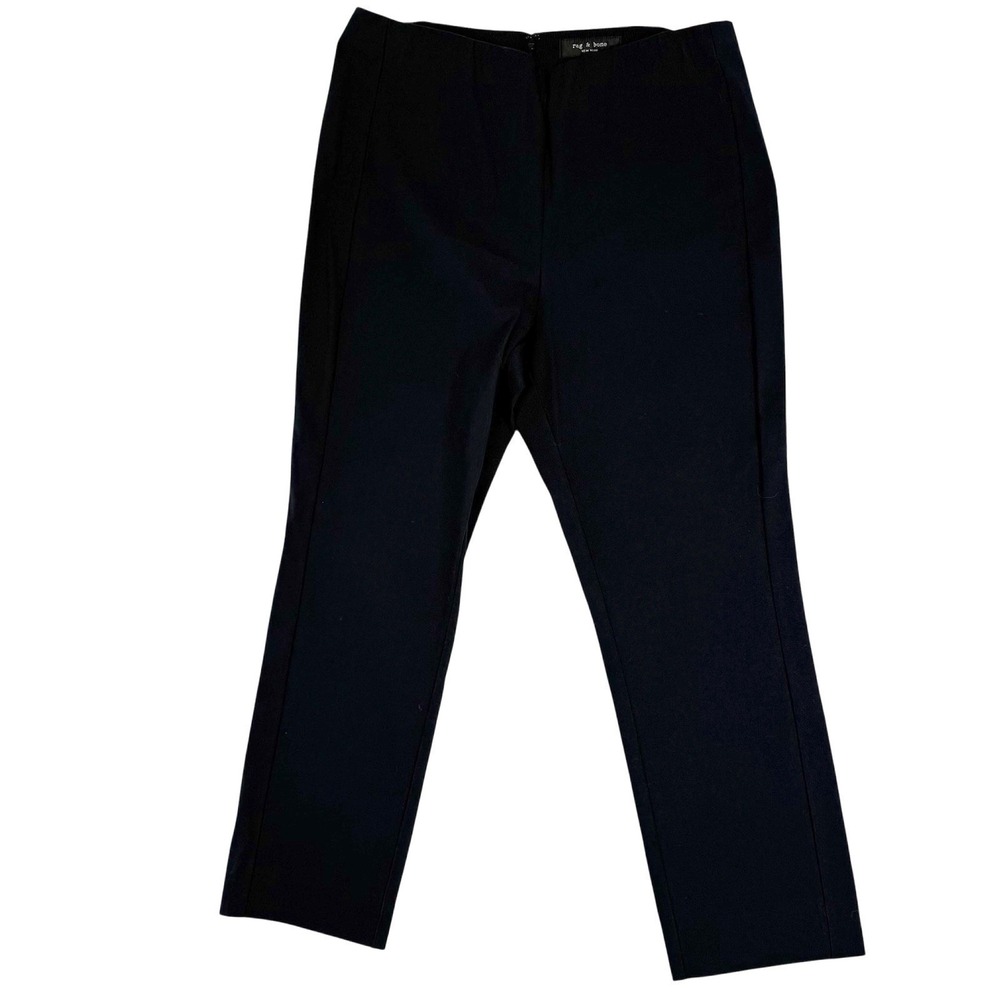 Rag & Bone Pants Womens 16 Black Cotton Stretch Slim Trouser Work Business
